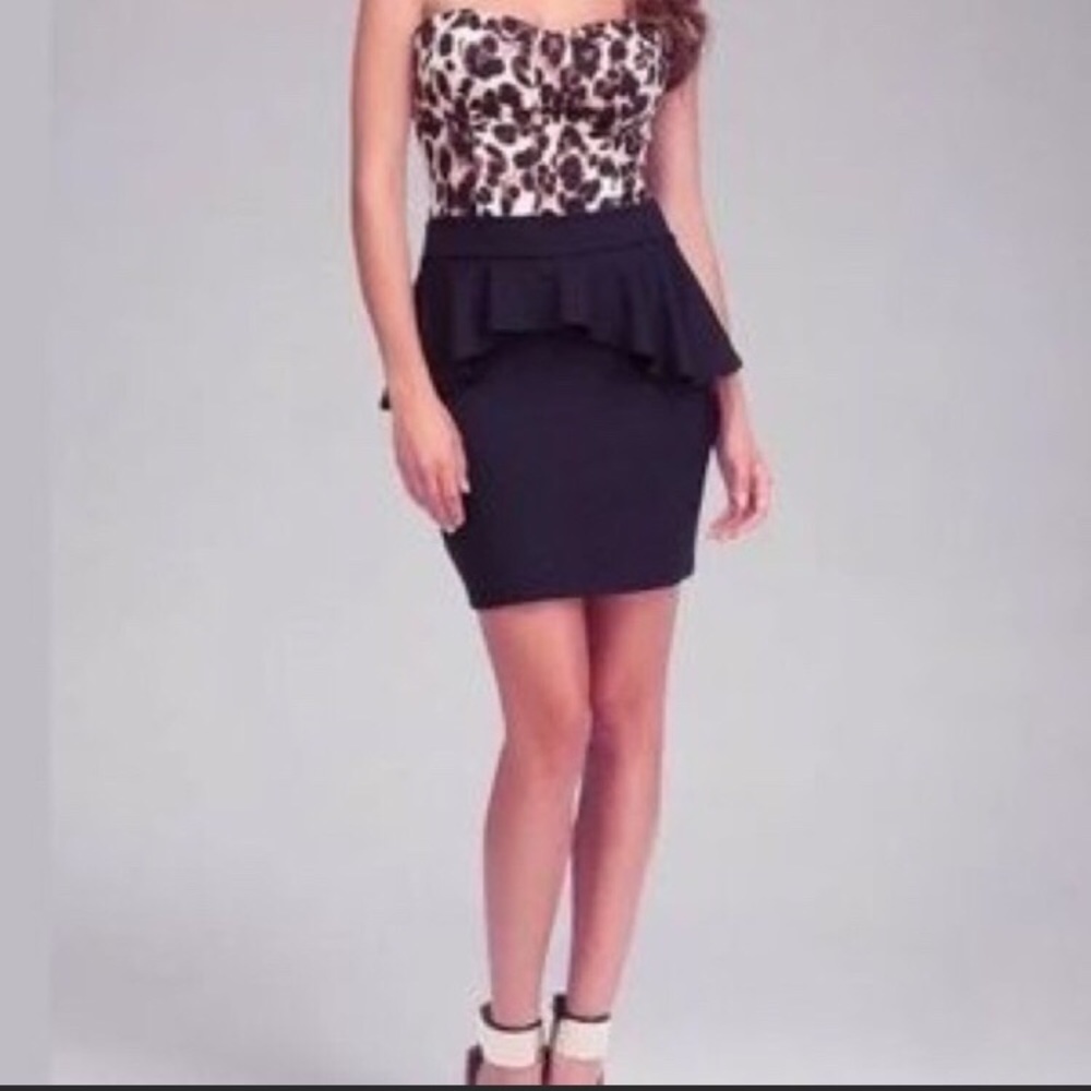 Black peplum skirt
